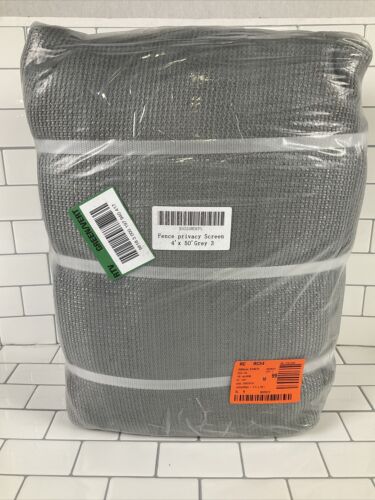 Fence Privacy Screen Windscreen Cover Netting Mesh Fabric Cloth 4' x 50' Grey (6922806657207)